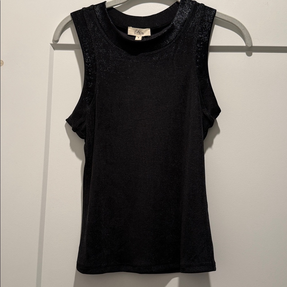 Glitter Tank Top in black  by Elan size s